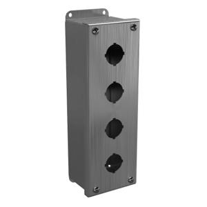 WIEGMANN PBSS4 Pushbutton Enclosure, 4 Holes, 30mm, 10 x 3 x 3 Inch Size, Wall Mount | CV6QBA