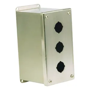 WIEGMANN PBXD1SS Pushbutton Enclosure, 1 Hole, 30mm, 4 x 4 x 5 Inch Size, Wall Mount, 304 Stainless Steel | CV6QBM