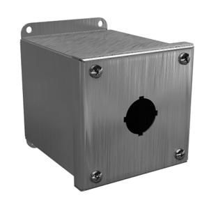 WIEGMANN PBXD1SS Pushbutton Enclosure, 1 Hole, 30mm, 4 x 4 x 5 Inch Size, Wall Mount, 304 Stainless Steel | CV6QBM