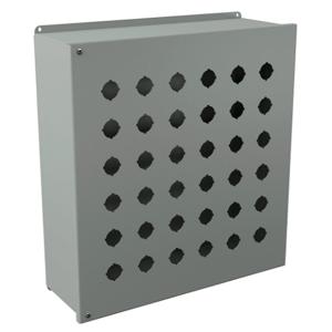 WIEGMANN PBYX36 Pushbutton Enclosure, 36 Holes, 30mm, 19 x 18 x 6 Inch Size, Wall Mount, Carbon Steel | CV6QCB