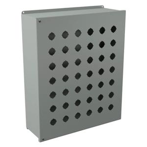 WIEGMANN PBYX42 Pushbutton Enclosure, 42 Holes, 30mm, 21 x 18 x 6 Inch Size, Wall Mount, Carbon Steel | CV6QCC