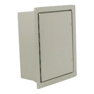 WIEGMANN WA242408FM Enclosure, 24 x 24 x 8 Inch Size, Flush Wall Mount, Carbon Steel, Ansi 61 Gray | CV6RKN