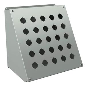 WIEGMANN WPBA25 Pushbutton Consolet, 25 Holes, 30mm, 14 x 13 x 10 Inch Size, Wall Mount, Carbon Steel | CV6NQV