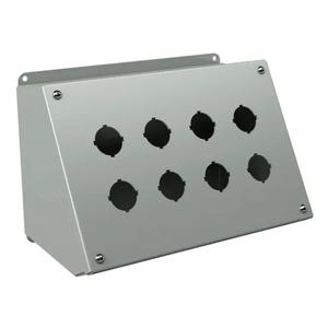 WIEGMANN WPBA8 Pushbutton Consolet, 8 Holes, 30mm, 7 x 11 x 7 Inch Size, Wall Mount, Carbon Steel | CV6NQY