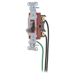 HUBBELL WIRING DEVICE-KELLEMS 1222PWGY Toggle Switch, Double Pole, 20A, 120/277VAC, Gray | BD6DXE