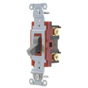 HUBBELL WIRING DEVICE-KELLEMS 1222GY Toggle Switch, Double Pole, 20A, 120/277VAC, Gray | BC8FDL