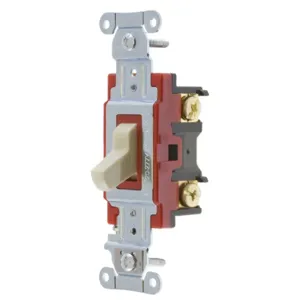 HUBBELL WIRING DEVICE-KELLEMS 1222I Toggle Switch, Double Pole, 20A, 120/277VAC, Ivory | BC9HKE