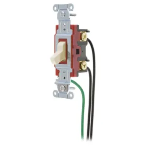 HUBBELL WIRING DEVICE-KELLEMS 1223PWLA Toggle Switch, Three Way, 20A, 120/277VAC, Light | BC9XPK