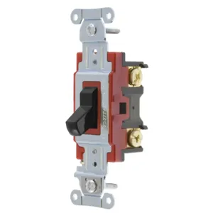 HUBBELL WIRING DEVICE-KELLEMS 1224BK Toggle Switch, Four Way, 20A, 120/277VAC, Black | BC9TXL