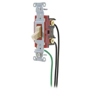 HUBBELL WIRING DEVICE-KELLEMS 1223PWAL Toggle Switch, Three Way, 20A, 120/277VAC, Almond | BD2GAG