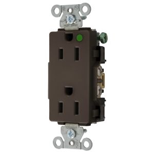 HUBBELL WIRING DEVICE-KELLEMS 2172 Receptacle, Commercial, Standard Duplex, Flush Mount, 15A, 125V AC, Brown | BD3RKF 49YL38