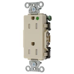 HUBBELL WIRING DEVICE-KELLEMS 2172IVTRA Decorator Duplex Receptacle, 15A, 125V, 2-Pole, 3-Wire Grounding, Ivory | BD3ZKK