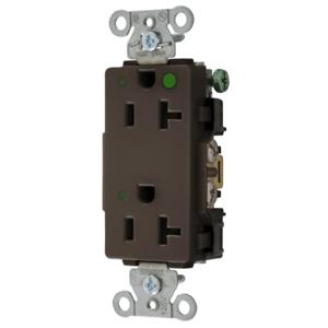 HUBBELL WIRING DEVICE-KELLEMS 2182L Decorator Duplex-Buchse, LED-Anzeige, 20 A, 125 V, 2-polig, braun | BD3WMN