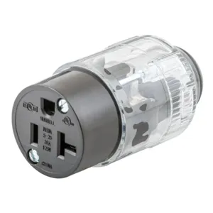 HUBBELL WIRING DEVICE-KELLEMS 520LC Connector, 20A 125V, 5-20R, Illuminated | CE6QYB