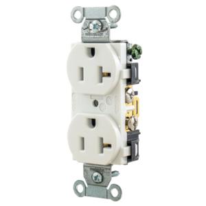 HUBBELL WIRING DEVICE-KELLEMS 5352AW Gerade Steckdose, Duplex, 20 A 125 V, Weiß | BD2RGF