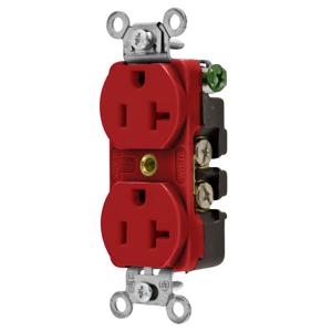 HUBBELL WIRING DEVICE-KELLEMS 5352R Gerade Steckdose, Duplex, 20 A 125 V, Rot | CE6QQU
