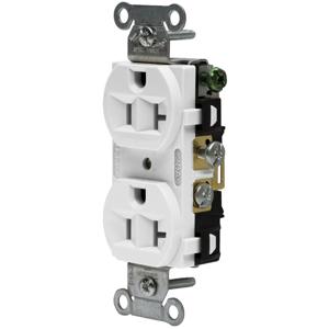 HUBBELL WIRING DEVICE-KELLEMS 5362AW Gerade Steckdose, Duplex, 20 A 125 V, Weiß | CE6QRF