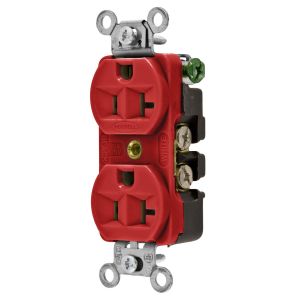 HUBBELL WIRING DEVICE-KELLEMS 5362R Gerade Steckdose, Duplex, 20 A 125 V, Rot | BC8JNT