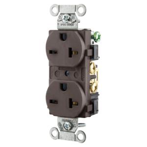 HUBBELL WIRING DEVICE-KELLEMS 5462B Gerade Steckdose, Duplex, 20A 250V, 6-20R, Braun | BD4FBQ