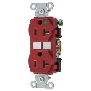 HUBBELL WIRING DEVICE-KELLEMS 8300RED Receptacle 125V 20A 1 HP | AF9LHK 30CZ78