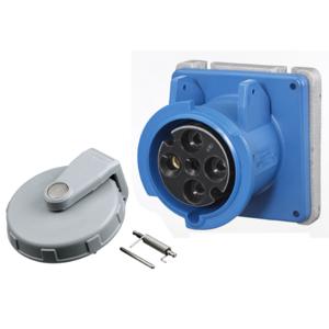 HUBBELL WIRING DEVICE-KELLEMS A460R9KIT Pin And Sleeve Receptacle, With Cover | BD4NDT