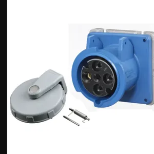 HUBBELL WIRING DEVICE-KELLEMS A460R9KIT Pin And Sleeve Receptacle, With Cover | BD4NDT