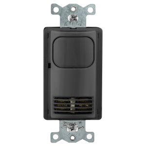 HUBBELL WIRING DEVICE-KELLEMS AD2000BK1N Sensor Switch, Occupancy/VACancy, Dual Tech, 1 Relay, Black, No Buttons | BD4JRJ