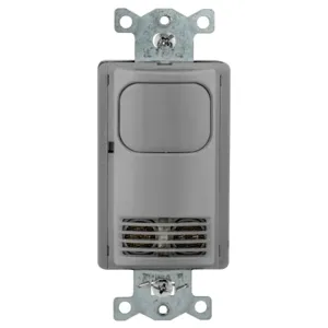 HUBBELL WIRING DEVICE-KELLEMS AD2000GY1N Sensor Switch, Occupancy/VACancy, Dual Tech, 1 Relay, Gray, No Buttons | BD4HPF