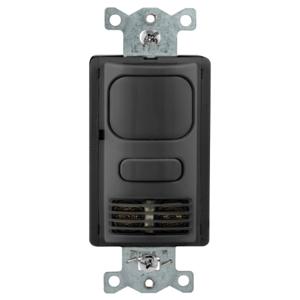 HUBBELL WIRING DEVICE-KELLEMS AD2241BK1 VACancy Sensor Switch, Adaptive Dual Technology, 1 Circuit, 24VDC, Black | BD3QTD