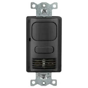 HUBBELL WIRING DEVICE-KELLEMS AD2000BK1 Sensor Switch, Occupancy/VACancy, Dual Tech, 1 Relay, Black | BD4BME