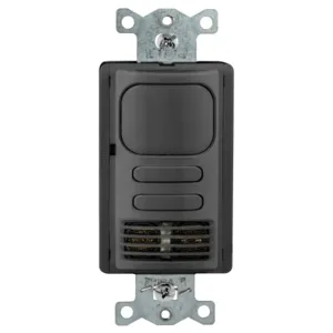 HUBBELL WIRING DEVICE-KELLEMS AD2000BK22 Occupancy/VACancy Sensor Switch, Adaptive Dual Technology, 120/277VAC, Black | BD4LQQ