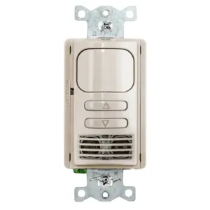 HUBBELL WIRING DEVICE-KELLEMS ADD2001LA1 Occupancy Sensor Switch, Manual On, 1-Relay, 120/277VAC, Light Almond | CE6RMH