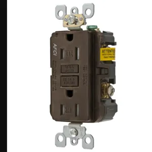 HUBBELL WIRING DEVICE-KELLEMS AFR15TR Receptacle, Commercial, Standard Duplex, Flush Mount, 15A, 125V AC, Brown | BD4CNQ 49YL25