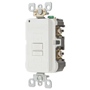 HUBBELL WIRING DEVICE-KELLEMS AFR20BFW Afci Receptacle, 20A, White | BD4JUV