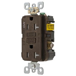 HUBBELL WIRING DEVICE-KELLEMS AFR20TR Receptacle, Commercial, Standard Duplex, Flush Mount, 20A, 125V AC, Brown | BD4LQZ 49YL23