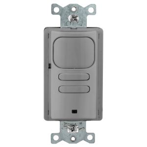HUBBELL WIRING DEVICE-KELLEMS AP2000GY22 Occupancy/VACancy Sensor Switch, Adaptive Passive Infrared, 120/277VAC, Gray | BD4AMM