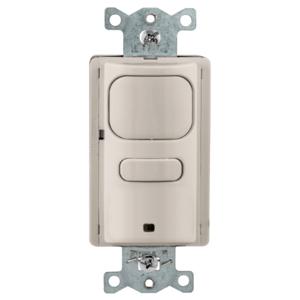 HUBBELL WIRING DEVICE-KELLEMS AP2000LA1 Sensor Switch, Occupancy/VACancy, Passive Infrared, 1 Relay, Light Almond | BD4BMJ