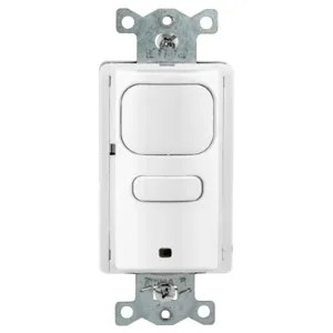 HUBBELL WIRING DEVICE-KELLEMS AP2001W1 Sensor Switch, Occupancy/VACancy, Passive Infrared, 1 Relay, White | BD3TRT