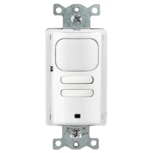 HUBBELL WIRING DEVICE-KELLEMS AP2000W22 Occupancy/VACancy Sensor Switch, Adaptive Passive Infrared, 120/277VAC, White | BD4MQC