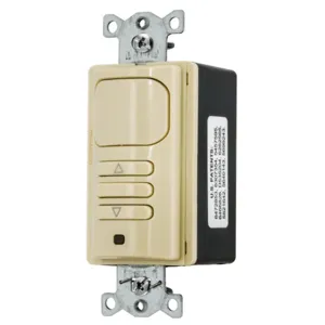 HUBBELL WIRING DEVICE-KELLEMS APD2001I1 VACancy Sensor Switch, Passive Infrared, 1-Relay, 120/277VAC, Ivory | BD3ZLE