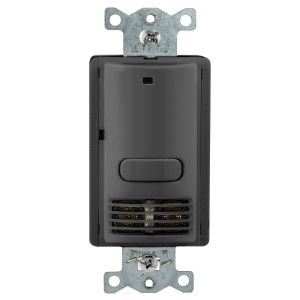 HUBBELL WIRING DEVICE-KELLEMS AU2000BK1 Sensor Switch, Occupancy/VACancy, Ultrasonic, 1 Relay, Black | BD4CNY