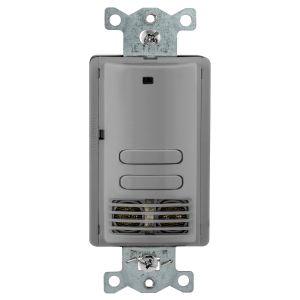 HUBBELL WIRING DEVICE-KELLEMS AU2001GY22 VACancy Sensor Switch, Adaptive Ultrasonic, 2 Circuit, 120/277VAC, Gray | BD4LRK