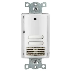 HUBBELL WIRING DEVICE-KELLEMS AU2001W22 VACancy Sensor Switch, Adaptive Ultrasonic, 2 Circuit, 120/277VAC, White | BD4KVZ