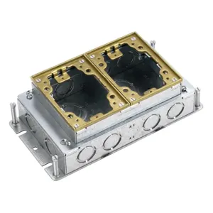 HUBBELL WIRING DEVICE-KELLEMS B2422 Floor Box 2-Gang Rectangular Steel | AB9PYZ 2EMR4