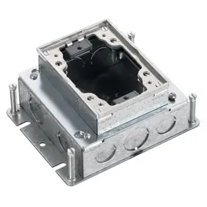 HUBBELL WIRING DEVICE-KELLEMS BA2421 Floor Box 1-gang Rectangular Steel | AB9PYY 2EMR3