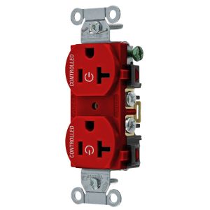 HUBBELL WIRING DEVICE-KELLEMS BR20C2R Gerade Steckdose, 20 A 125 V, 2P – 3 W Erdung, 5-20R, Rot | CE6QTZ