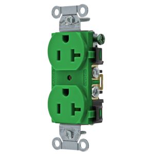 HUBBELL WIRING DEVICE-KELLEMS BR20GN Receptacle, 20A 125V, Commercial Grade | BD4LUD
