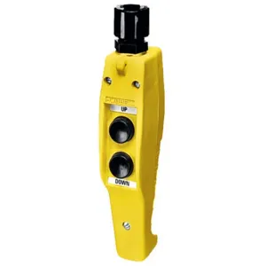 HUBBELL WIRING DEVICE-KELLEMS CPB21 Pendant Control Station, Two Button, 240 VAC, Yellow | AE3BXB 5C317