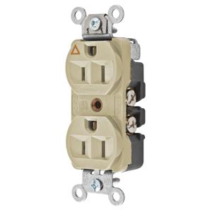 HUBBELL WIRING DEVICE-KELLEMS CR5252IGI Straight Receptacle, 15A 125V, 5-15R, Ivory, 1 Pk, Isolated Ground | BC8FXA