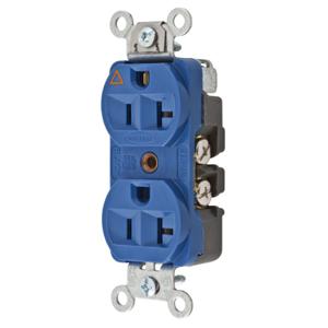HUBBELL WIRING DEVICE-KELLEMS CR5352IGBL Straight Receptacle, 20A 125V, 5-20R, Blue, 1 Pk, Isolated Ground | BC8YNM